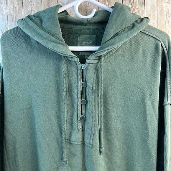 Aerie Beach Weekend Hoodie Womens sz XS Oversized Green Vintage Washed‎ **flawed - Picture 3 of 7